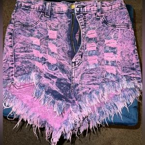 High waisted - super stretchy- color denim shorts!